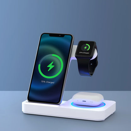 QuadCharger - 4 in 1 Wireless Charger - LED - Black